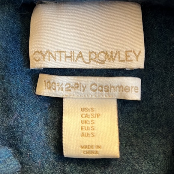 Cynthia Rowley 100% Cashmere Turtleneck - Blue - S - Picture 2 of 2